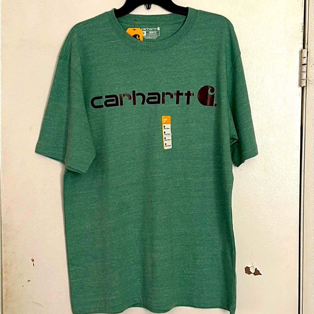 Carhartt logo loose fit heavyweight M or XL sizes green tee shirt